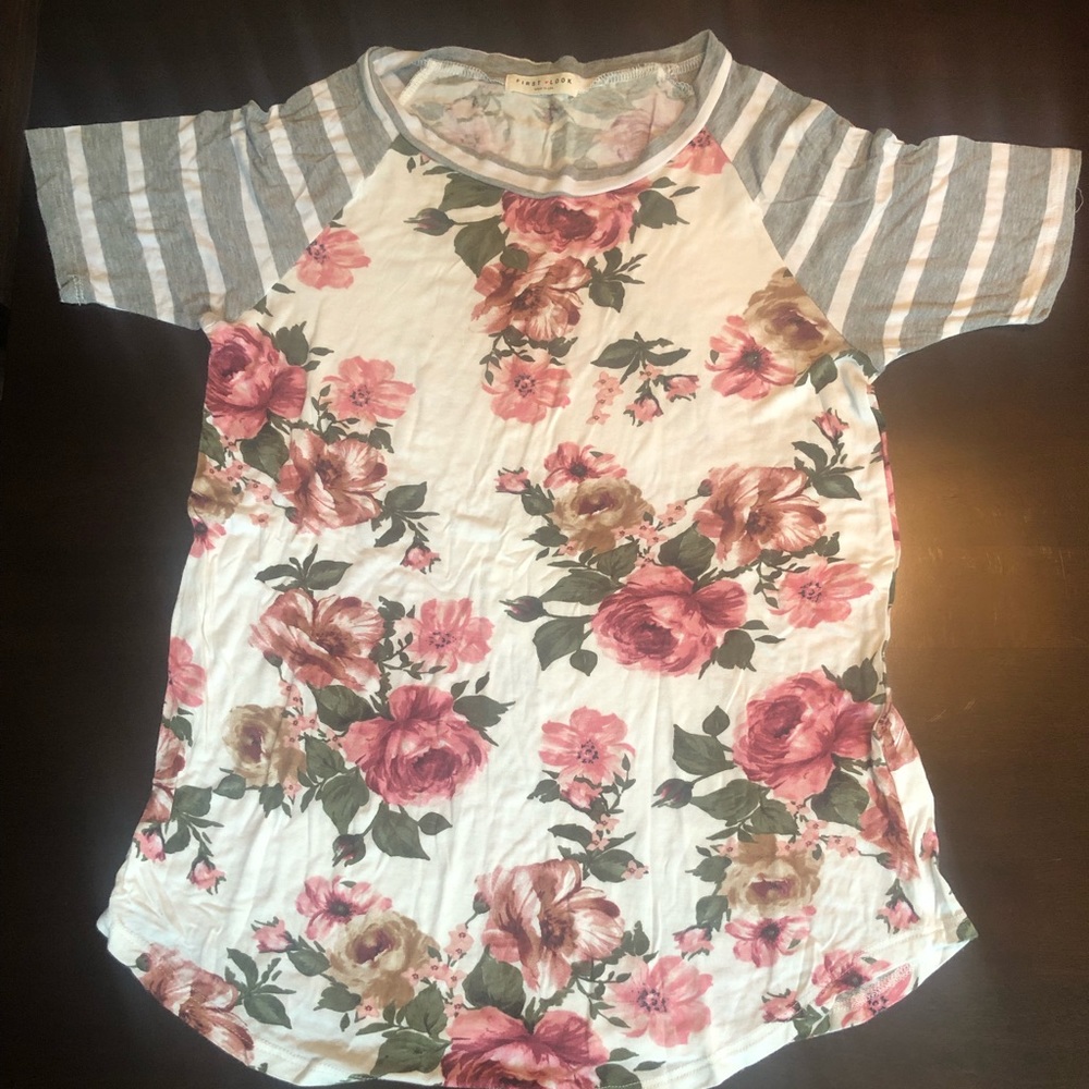MindyMaes - Floral Baseball Tee